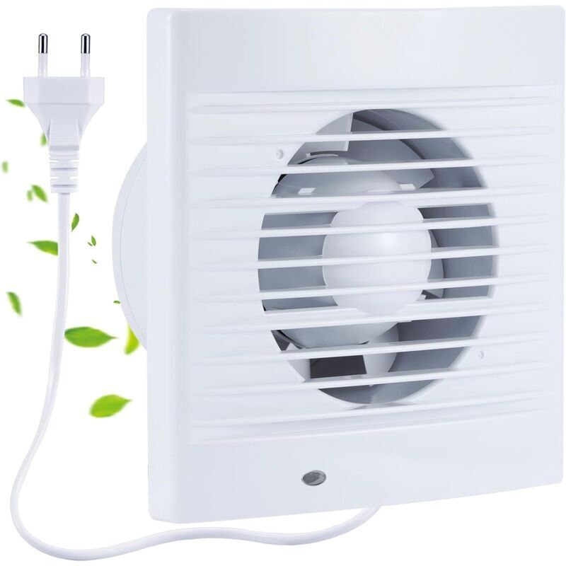 Vtizikl 100mm VMC Salle de Bain, VMC Simple Flux, 120m³/h Extracteur Avec Clapet Anti Retour, 1m UE Prise pour Salle de Bain,Cuisine,Bureau,WC