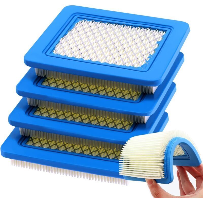 Vtizikl 4 Pièce Cartouche de filtres à air 491588S, Filtre a Air Tondeuse, Bleu Filtre a Air Tracteur Tondeuse, Compatible avec Briggs et Stratton