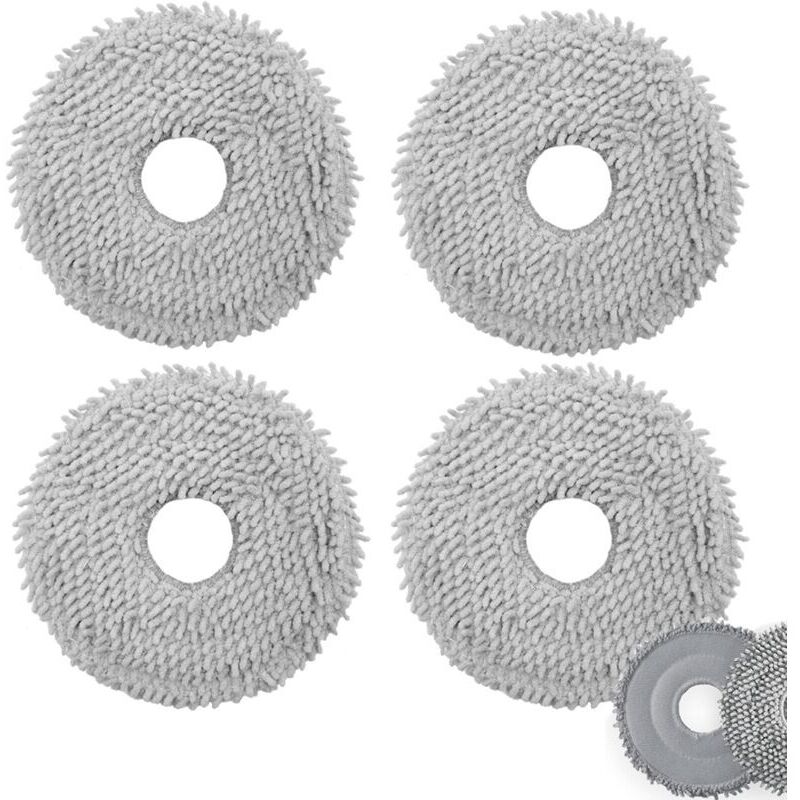 Vtizikl Chiffons de vadrouille 4 pièces pour Roborock Q Revo pour pièces de rechange pour aspirateur Roborock P10, tampons de vadrouille lavables et