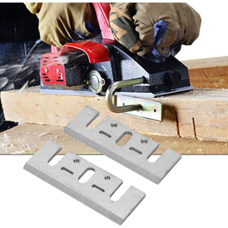 Vtizikl Er,Makita Wendemesser 82Mm,Makita1900B,Fer Rabot 82Mm,Lame Rabot Hitachi 82Mm,Lame Rabot Makita A Pair Hss Menuiserie Lame de Remplacement de