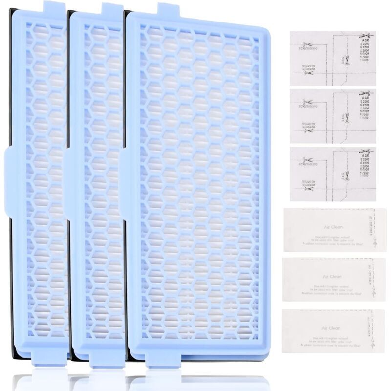 Vtizikl Lot de 3 Filtres pour Miele, includere 3 filtre Active AirClean 3 filtres moteur, filtre aspirateur pour miele Complete C2 C3 Compact C1 C2