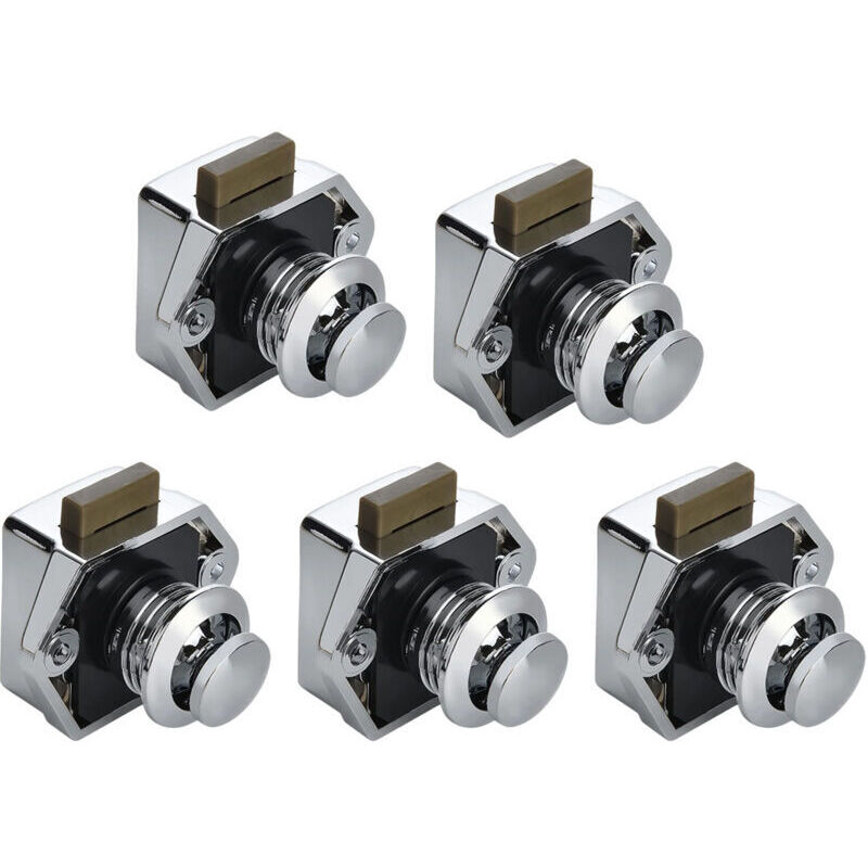 Vtizikl Lot de 5 verrous de camping-car, serrure à bouton poussoir sans clé pour camping-car, yacht, bateau, camping-car, armoire de camping,