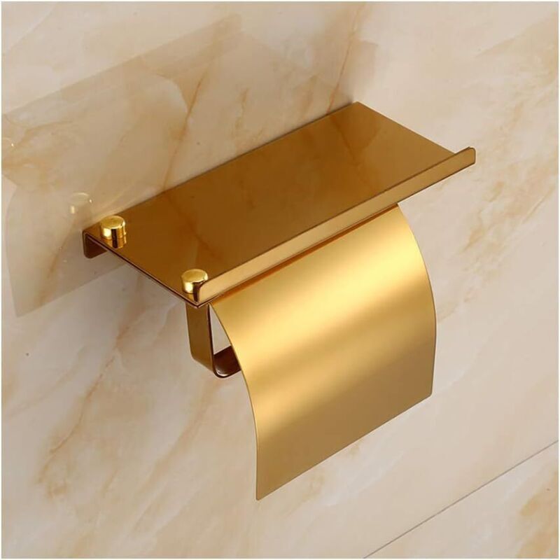 Vtizikl Porte-Papier Toilette Mural avec Etagère de Téléphone 304 Acier Inoxydable Porte Rouleau Papier Toilette avec Plateforme de Rangement