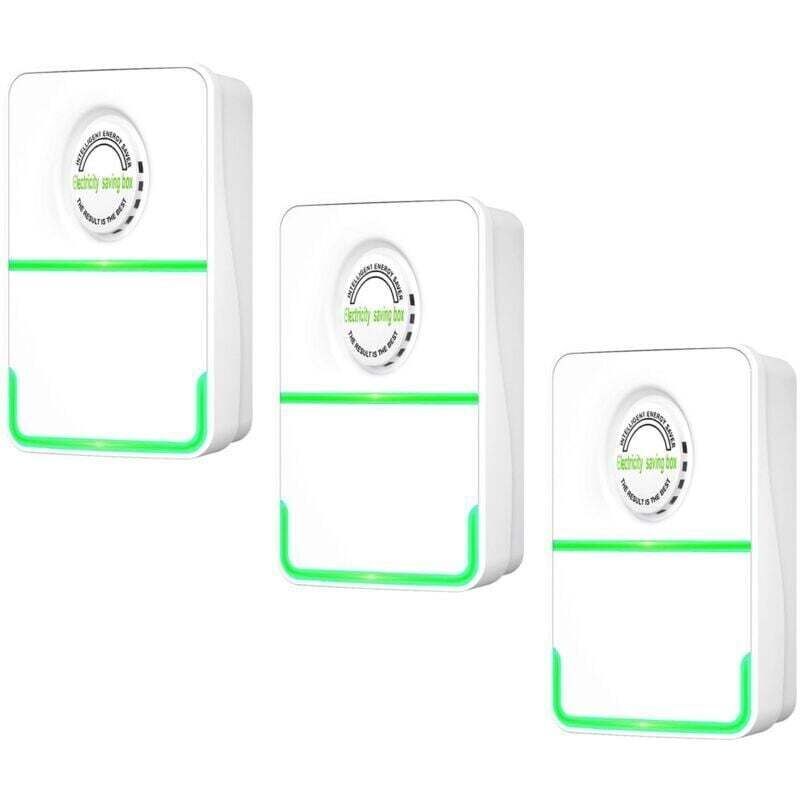 Vtizikl Prise d'économie d'énergie Domestique, 3 Pièces, Dispositif d'économie d'énergie, Boîte d'économie d'énergie Intelligente, 90 à 250V (Prise