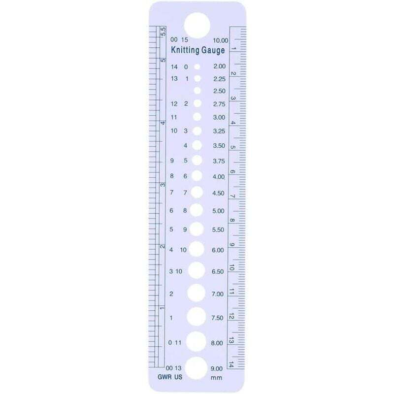 Vtizikl Règle à motifs géométriques, cercle, jauge d'aiguille à tricoter, règle en plastique, 2 à 10 mm, outils de couture, tailles US, UK, Canada