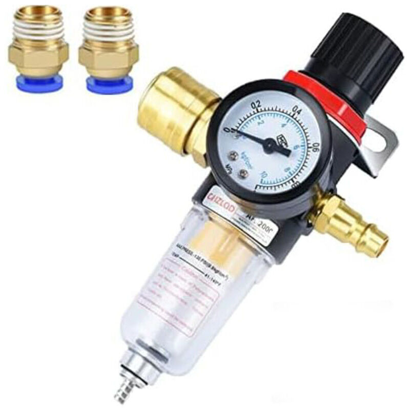 Vtizikl Régulateur de pression d'air 1/4, Détendeur d'air comprimé, Filtre Compresseur Dair, filtre à air, Séparateur d'Humidité, raccord rapide air