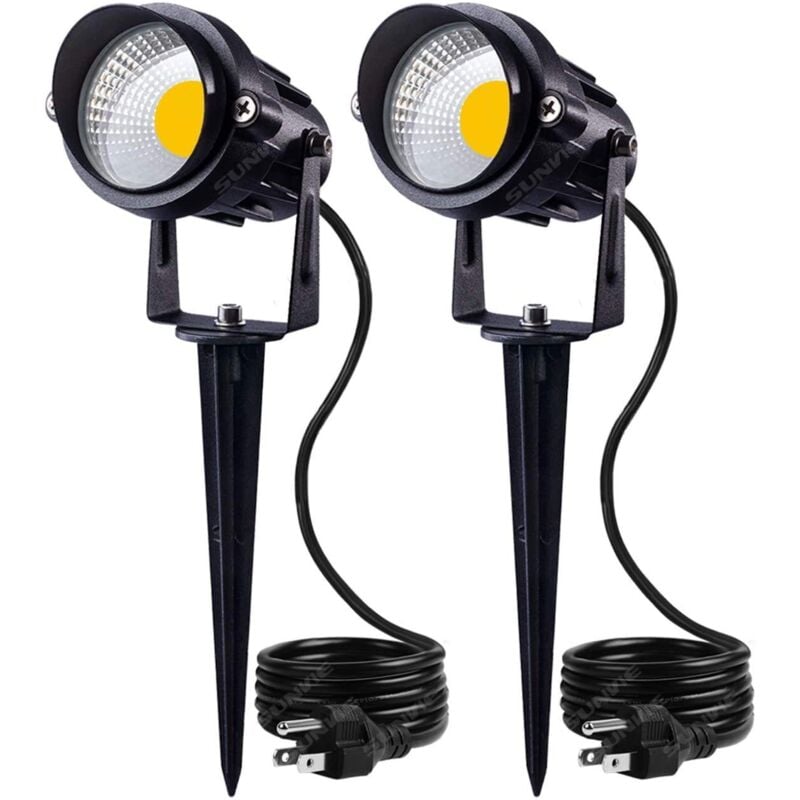 Vtizikl Spot led extérieur 7W, Lampe led jardin encastrable puce COB, Lampe led jardin projecteur extérieur lumiere blanc chaude 2700K polyvalent
