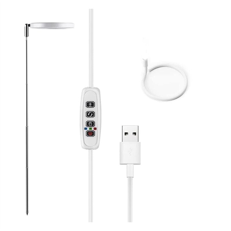 Wachstumslichter für Zimmerpflanzen, Vollspektrum-LED-Pflanzenlicht mit höhenverstellbarem Ständer und automatischem Timer, Pflanzen