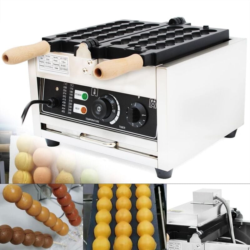 Waffeleisen für 6 Stielwaffeln mit Edelstahl Gehäuse Waffeleisen für Waffelsticks 1500W Waffelautomat Waffelmaschine Waffle Maker mit