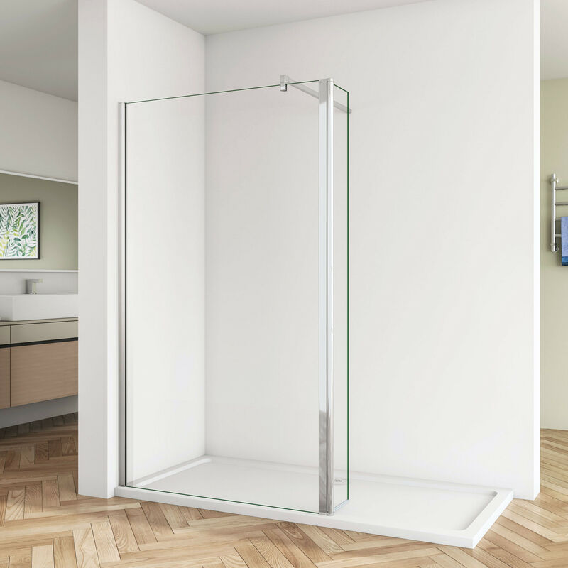 Duschparadies-de - 80x200cm Walk in Duschwand+30x200cm Flipper Panel + f Form:90cm Stabilisator 8mm nano esg Glas Duschwand