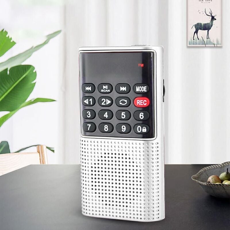 Walkman-Radio – tragbares UKW-Radio mit MP3-Player, langlebiger Akku, kristallklarer Klang, wiederaufladbares ABS-Radio, Weiß