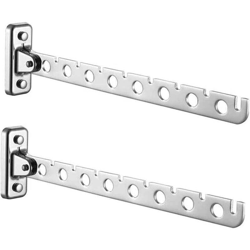 Wand-Wäscheständer, 2er-Set, faltbarer Wäschetrockner aus Edelstahl, Wand-Wäschehaken, faltbarer Wand-Wäscheständer, Hakenbügel für Schlafzimmer,