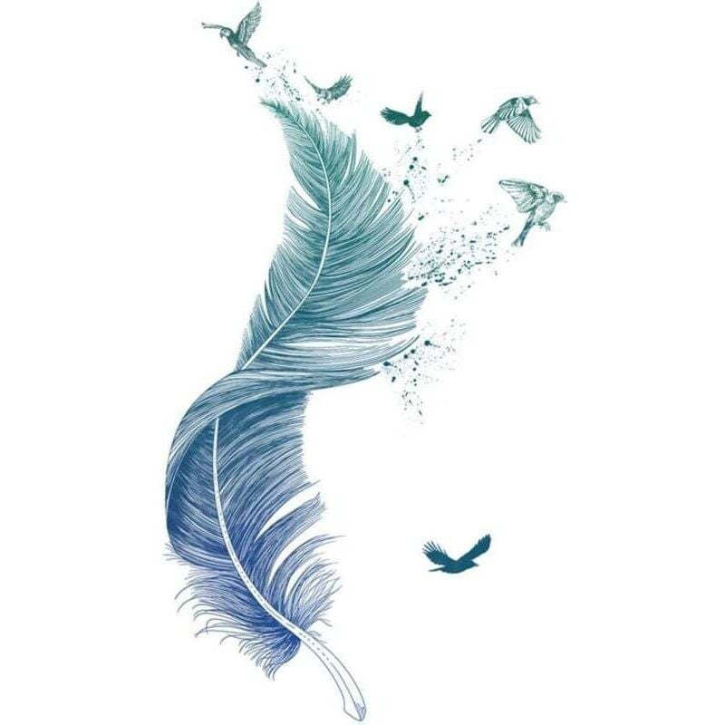 Wandaufkleber, Feder-Wandtattoo als Wanddekoration für Schlafzimmer, Wohnzimmer, Kinderzimmer, DIY-Wandkunst, 71 x 123 cm