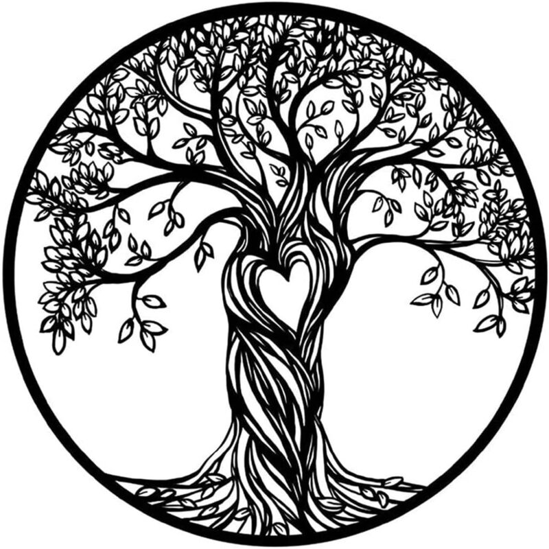 Ahlsen Wanddekoration – Lebensbaum aus Metall Wandkunst aus Eisen Deko-Kunst-Wand-Zen-Vintage-Dekoration Hängende Dekoration für drinnen und draußen