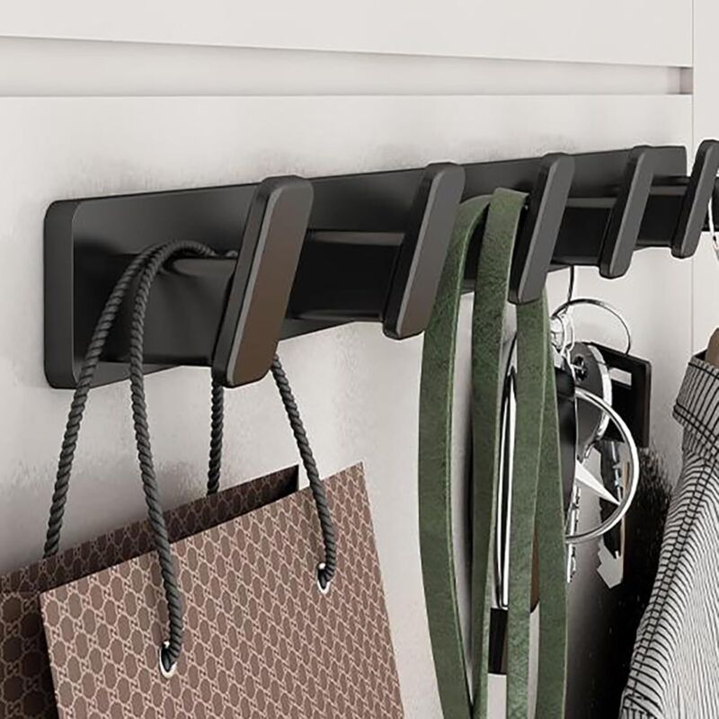 Wandgarderobe mit 5 Haken, Wandhaken aus Aluminium zum Aufhängen von Mänteln, Schals, Handtaschen und mehr, für Küche und Badezimmer