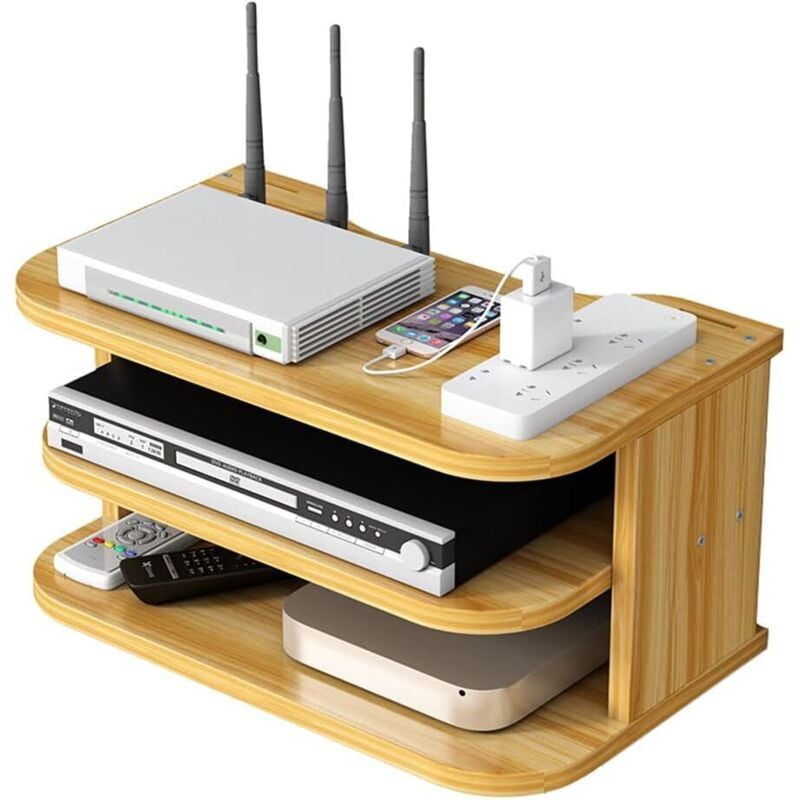 Wandhalterung für Router & TV-Box - Universal Halterung für Kabeldecoder, Modem, Spielekonsole, Fernbedienungen - Sakura-Farbe,1 Stück