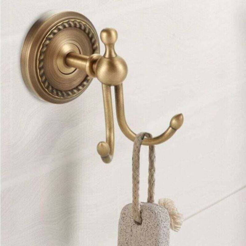 XVX - Wandhalterung, Handtuchhalter aus antikem Messing für Badezimmertüren, an der Wand montierter Kleiderbügel, Mantel, Huthaken, Haushaltswaren