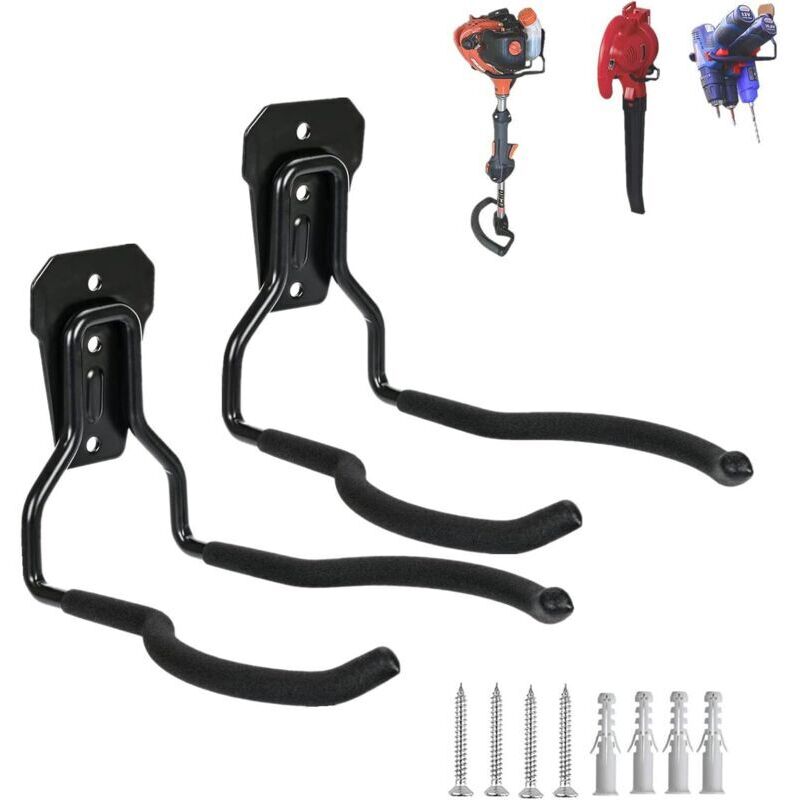 Wandhalterungen für Freischneider, 2 Stück Wandhaken für Rasentrimmer, Universal-Rasenmäherhalterung, Wandhalterung für Rasentrimmer, Wandhalterung