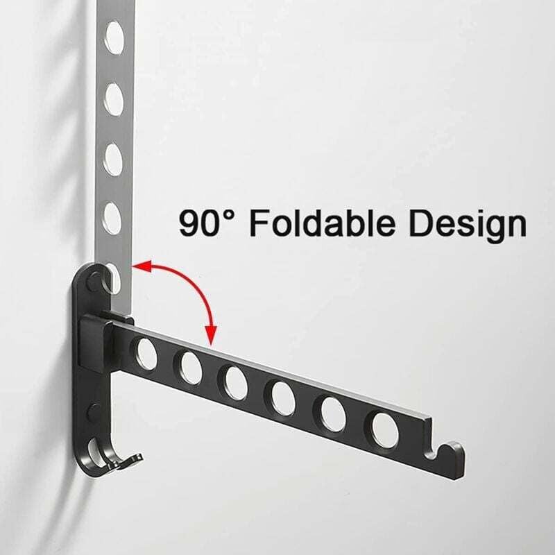 Wandhängender Wäscheständer, um 90° drehbarer und klappbarer Wäscheständer, geeignet für Balkon, Badezimmer, Hotel