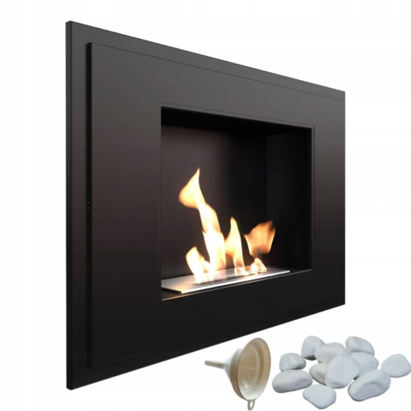 Wandkamin Bioethanol ALPHA TÜV schwarz Set