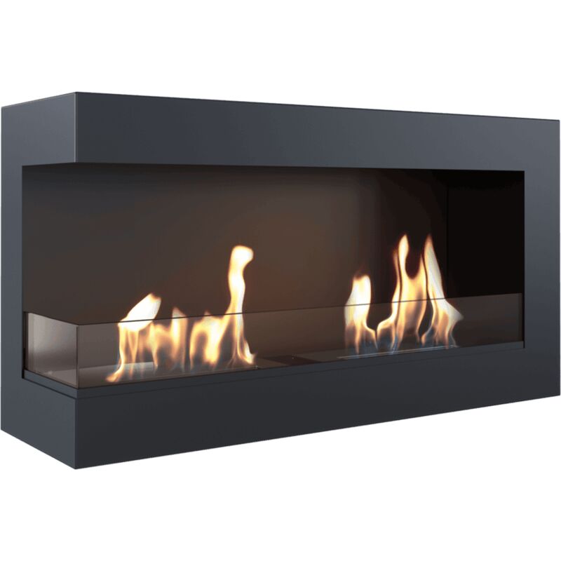 Wandkamin Bioethanol DELTA 900 TÜV links mit Verglasung