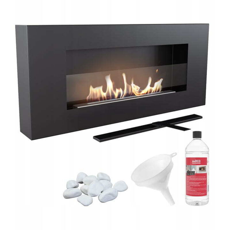 Wandkamin Bioethanol DELTA FLAT TÜV mit Verglasung GZusätze