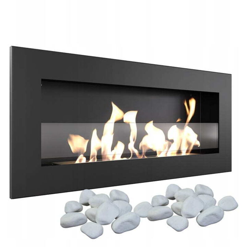 Wandkamin Bioethanol DELTA2 SLIM TÜV mit Verglasung set