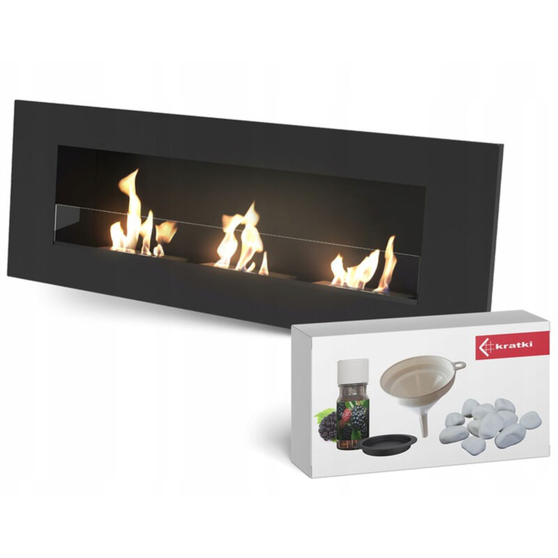 Wandkamin Bioethanol DELTA3 TÜV mit Verglasung Set