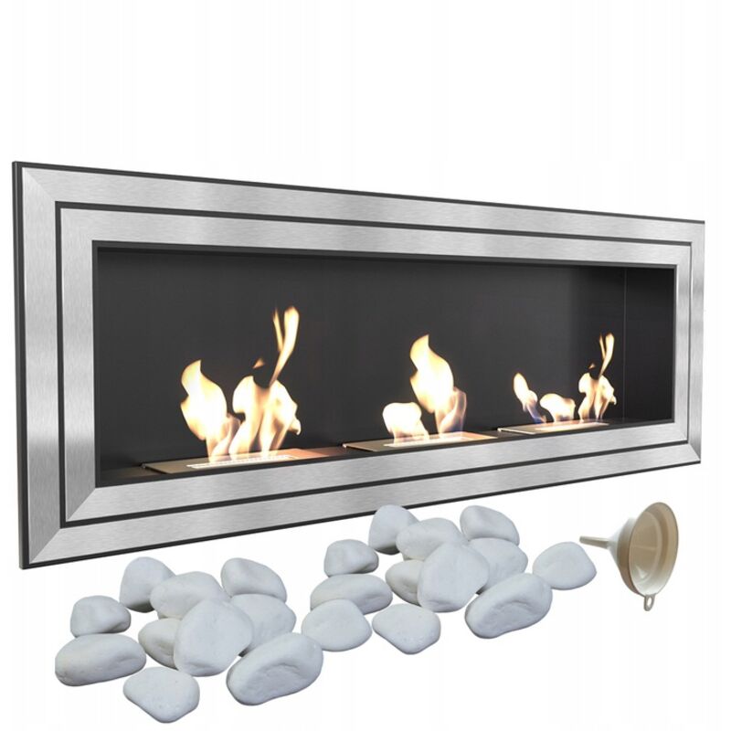 Wandkamin Bioethanol JULIET 1800 TÜV Deko Steine Set