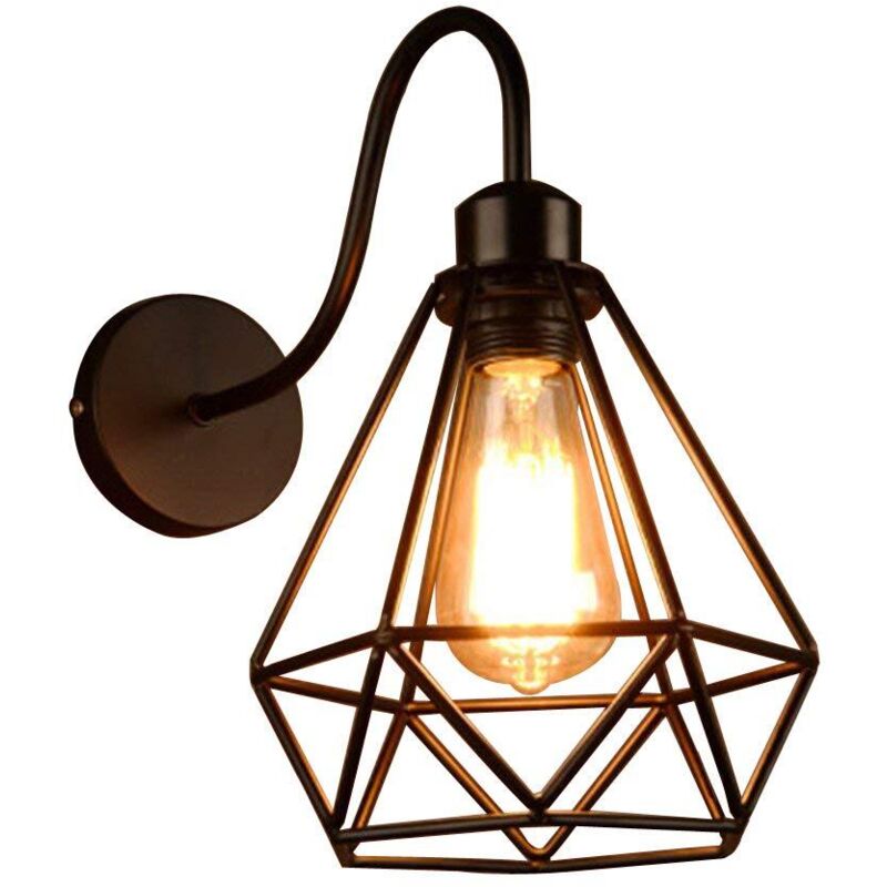 Wandleuchte E27 Vintage Wandleuchte Einstellbarer Lampenschirm Metall Käfig Wandlampe für Flur Esszimmer Wohnzimmer