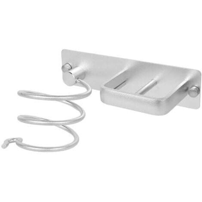 Wandmontierter Haartrocknerhalter aus Aluminium, Halterung für Haartrockner und Bügeleisen, matte Oberfläche, Aufbewahrungsmöglichkeit für Badezimmer