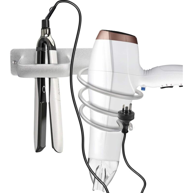 Wandmontierter Organizer für Haaraccessoires: Haartrockner, Glätteisen, Lockenstäbe