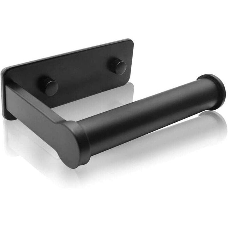 Derouleur Papier Toilette WC Mural-Aluminium, Noir Devidoir Distributeur Papier Toilette Auto-adhésif&Murale, Sans Percage Porte Papier Toilette