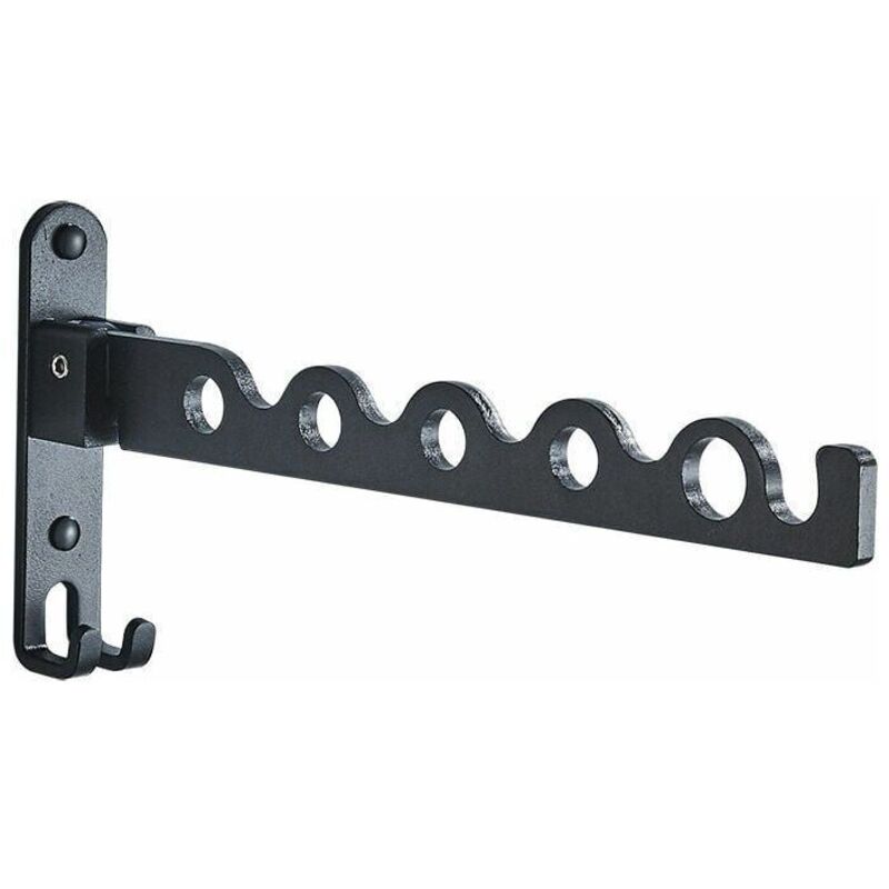 Mumu - Wandmontierter Wäscheständer, faltbarer Wäscheständer, Hakenaufhänger für Balkon, Badezimmer, Schlafzimmer, Waschküche (schwarz, 1)