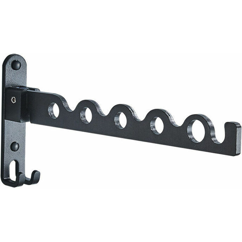 Wandmontierter Wäscheständer, faltbarer Wäscheständer mit Haken für Balkon, Badezimmer, Schlafzimmer, Waschküche (Schwarz, 1)