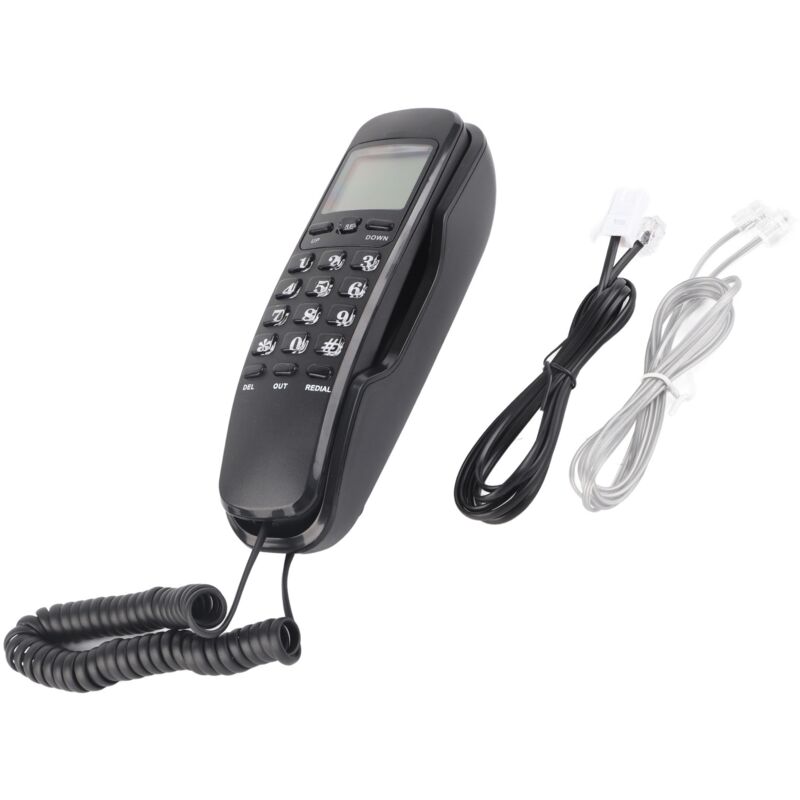 Wandmontiertes Festnetztelefon mit Anruferkennung, Rauschunterdrückung und schneller Wahlwiederholung, ideal für Zuhause, Hotel oder Büro.