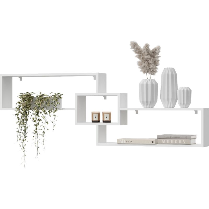 Wandmontiertes, wandmontiertes, schräges Bücherregal für das Wohnzimmer 160 cm CIRA Wandmontiertes, wandmontiertes, schräges Bücherregal für das