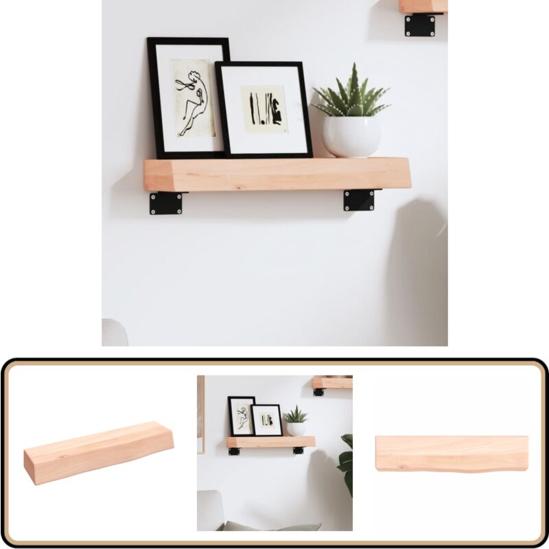 Wandregal 40x10x6 cm Massivholz Eiche Unbehandelt - Wandregal - Eichendielen - Holzmöbel - Deko Regal - Handarbeit