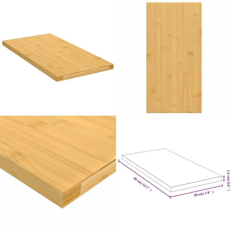 Wandregal 40x20x1,5 cm Bambus - Bambus Regal - Wandregal - Deko Regal - Regal Holz - Badezimmer Regal - Home & Living