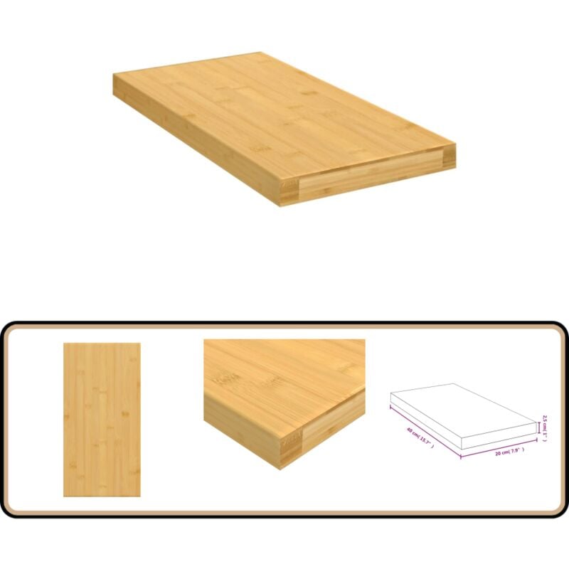Wandregal 40x20x2,5 cm Bambus - Bambus Regal - Wandregal - Deko Regal - Regal Holz - Badezimmer Regal