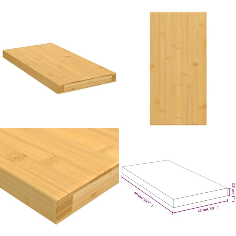 Wandregal 40x20x2,5 cm Bambus - Bambus Regal - Wandregal - Deko Regal - Regal Holz - Badezimmer Regal - Home & Living