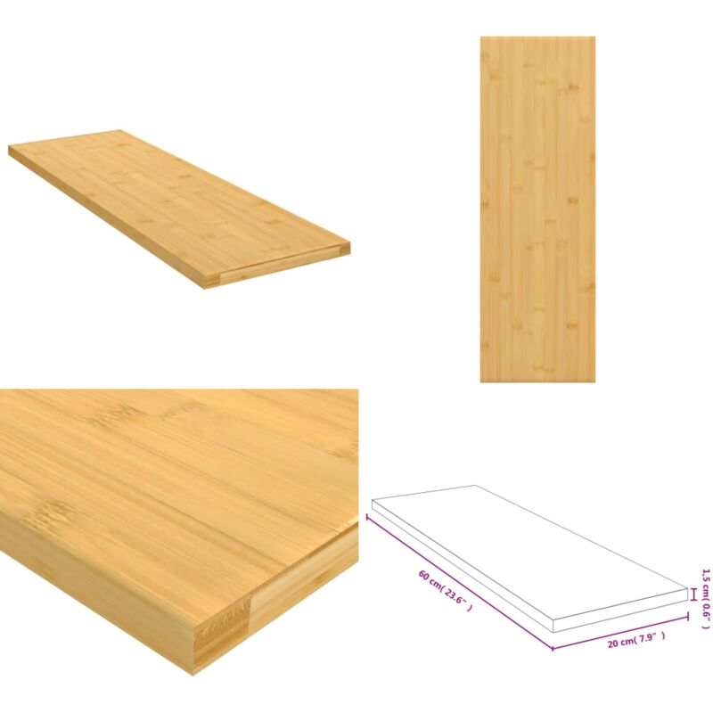 Wandregal 60x20x1,5 cm Bambus - Bambus Regal - Wandregal - Deko Regal - Badezimmer Regal - Wohnraum Organisation - Home & Living