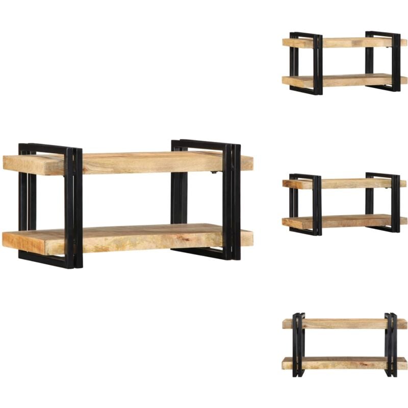 Wandregal 70x33x35 cm Raues Massivholz Mango - Wandregal - Wandregale - Schwebendes Regal - Wandregal