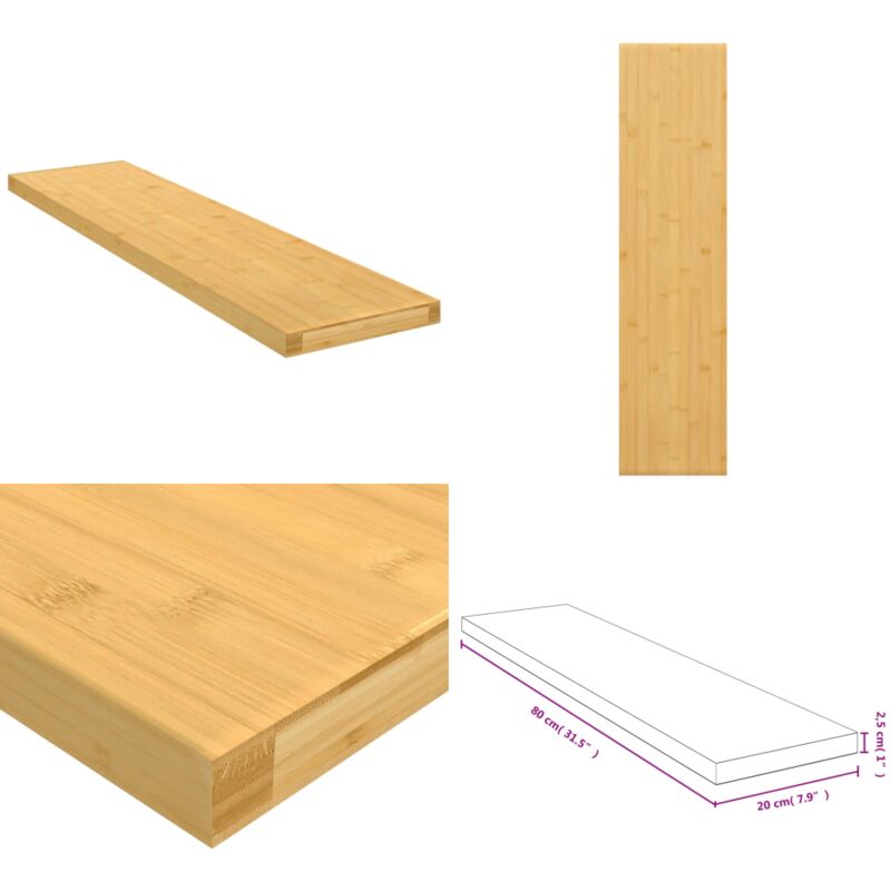 Wandregal 80x20x2,5 cm Bambus - Bambus Regal - Wandregal - Deko Regal - Wohnraum Organisation - Aufbewahrungslösung - Home & Living