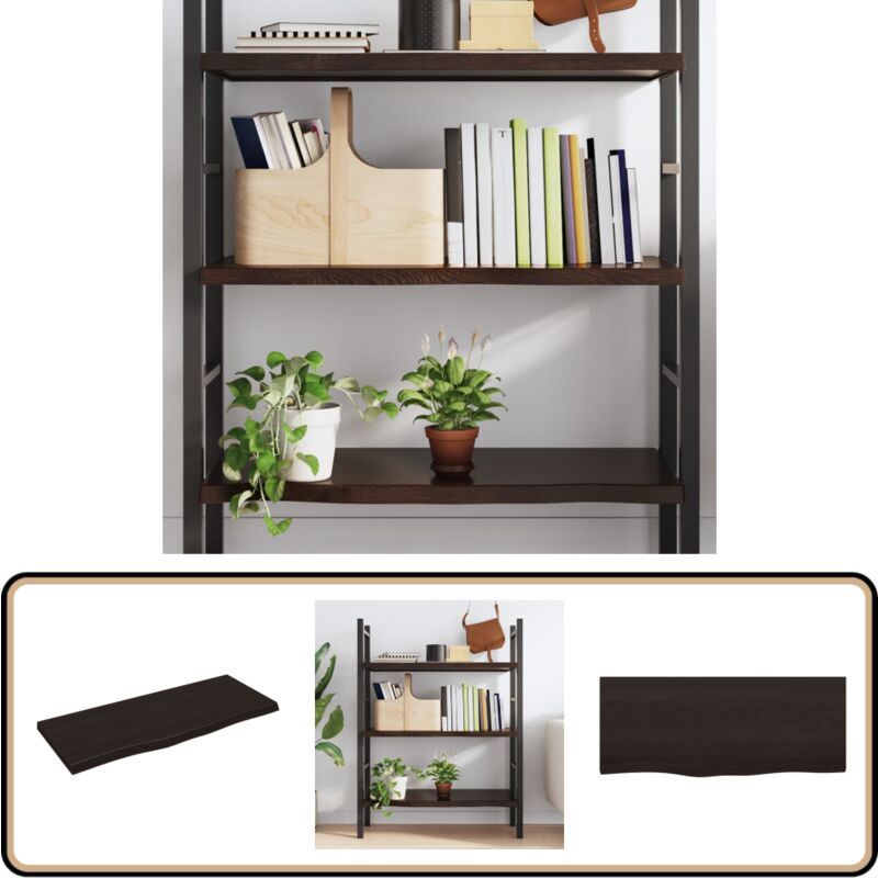 Wandregal Dunkelbraun 100x40x(2-4)cm Massivholz Eiche Behandelt - Wandregal - Eichendielen - Holzmöbel - Wohnraum Dekoration - Landhaus Stil