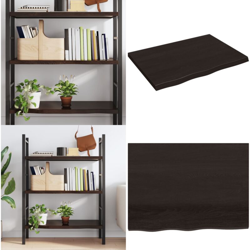 Wandregal Dunkelbraun 80x60x(2-4) cm Massivholz Eiche Behandelt - Wandregal - Eichendielen - Holzmöbel - Rustikal - Wohnraum Dekoration - Home &