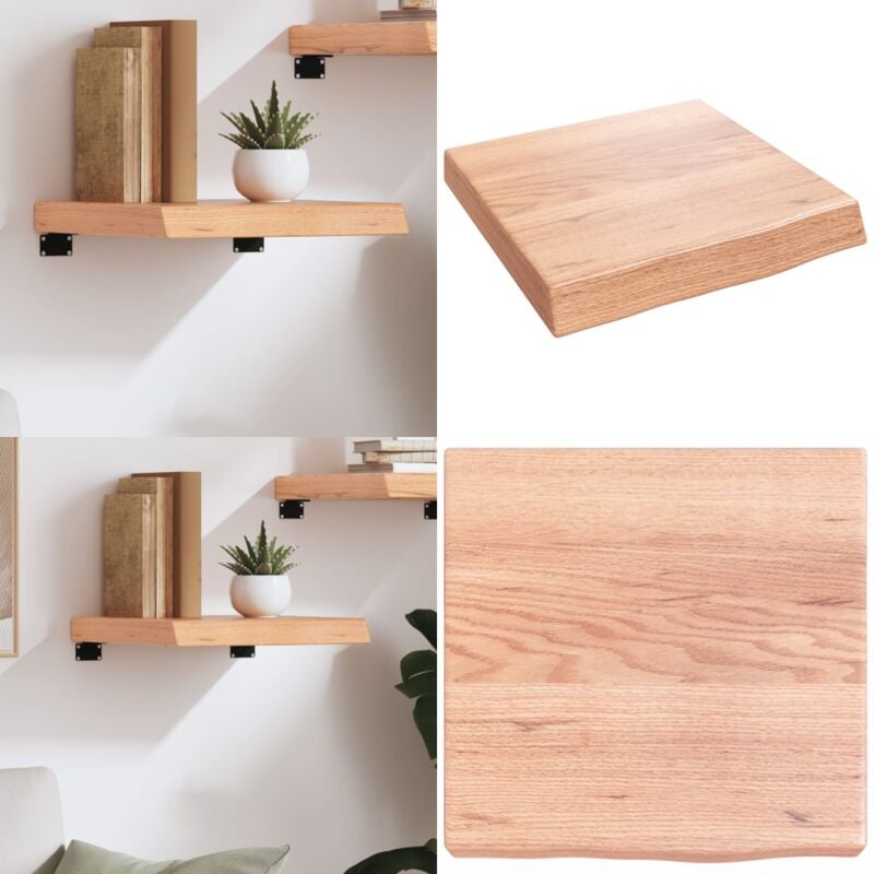 Wandregal Hellbraun 40x40x(2-6) cm Massivholz Eiche Behandelt - Wandregal - Eichendielen - Holzmöbel - Rustikal - Deko Regal - Home & Living