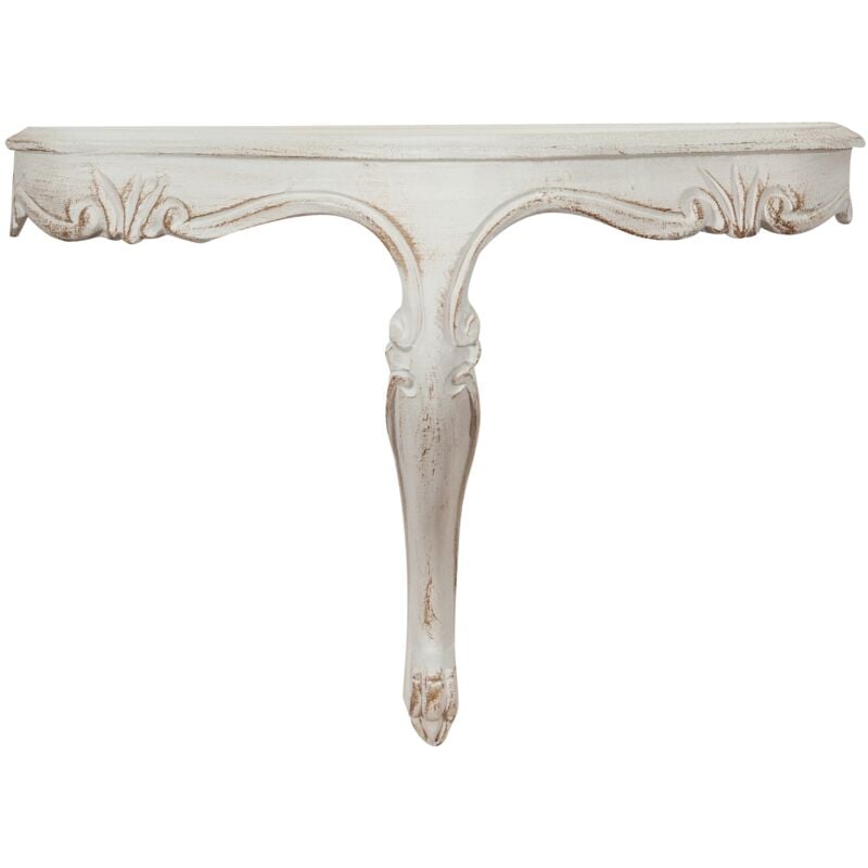 Wandregal im Shabby-Chic-Stil, 43 x 32 x 21 cm, hergestellt in Italien, Wandregal aus weißem Holz, handgefertigte Wandregale