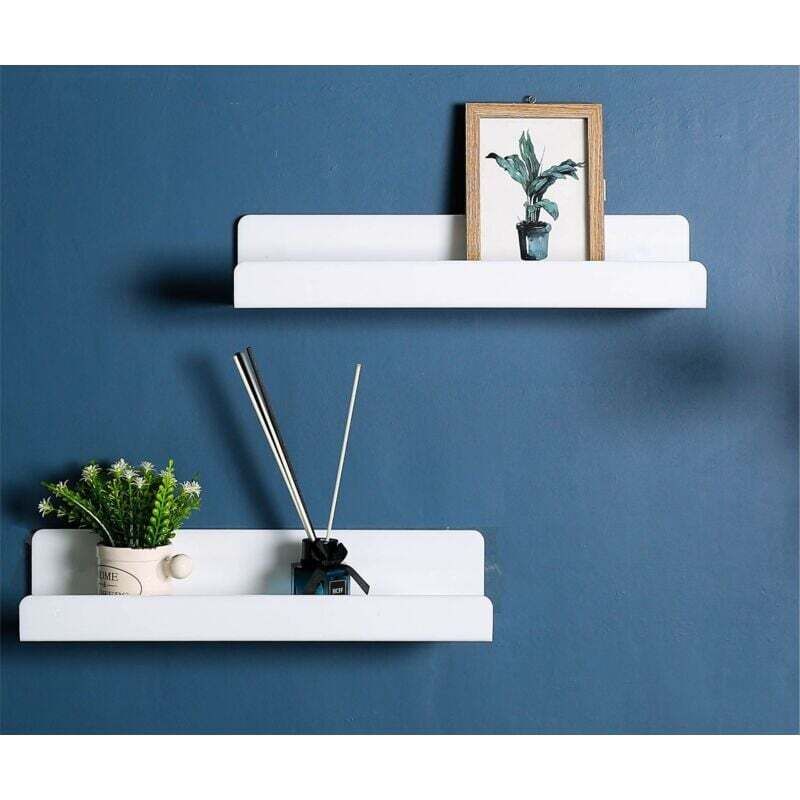 Wandregal, kein Bohren erforderlich, schwebendes Regal, 2er-Set, weißes Acrylregal für Bücher und Fotos, Wohnaccessoires, Wandregal für Küche, Bad,