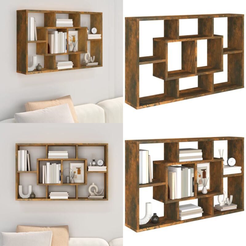 Wandregal Räuchereiche 85x16x52,5 cm Holzwerkstoff - Wandregal - Regalböden - Wohnzimmerdeko - Wohnraumorganisation - Holzregal - Home & Living